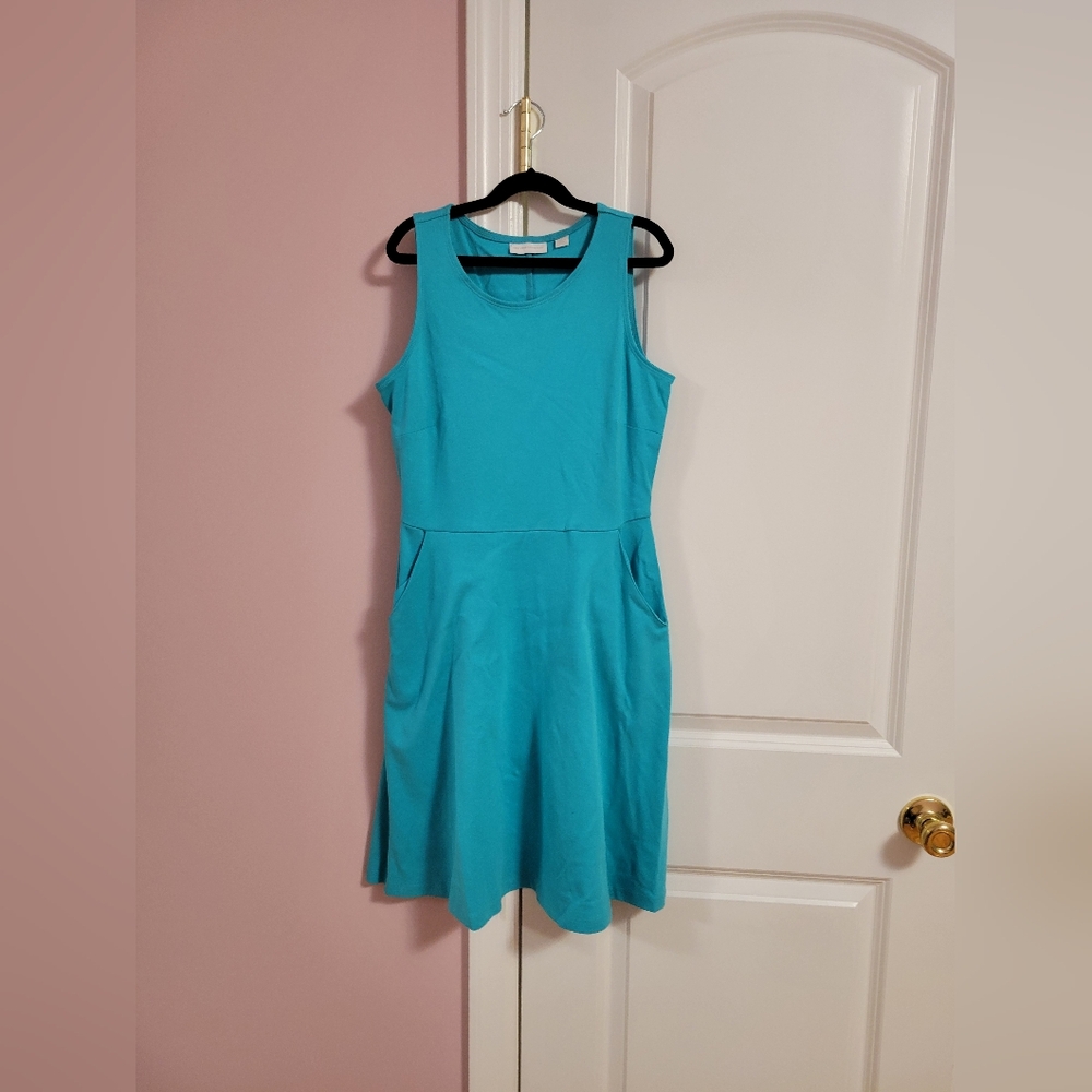 New York & Company Turquoise Midi Dress